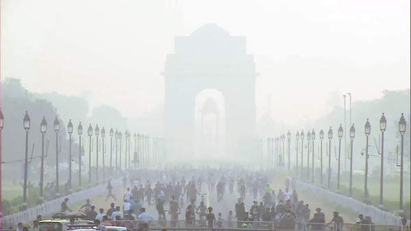 A layer of haze lingers over the national capital as air quality deteriorates